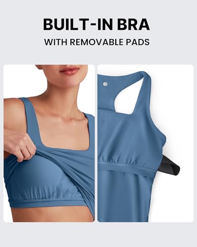 G4Free BareFeel Maternity Tank Tops with Removable Pads Pregnancy Clothes - color: Blue Gray, size: Medium