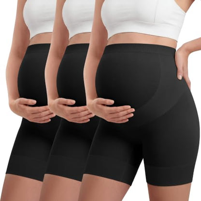 3 Pack Maternity Shapewear Shorts - color: Black, Black, Black, size: XX-Large