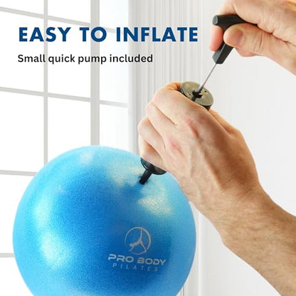 ProBody Pilates Ball Small with Pump - 9 Inch Small Exercise Ball - color: Aqua