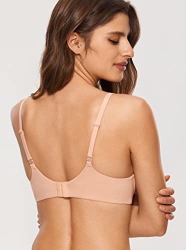 DOBREVA Women's Push Up Bra No Underwire Padded - color: Blush Beige, size: 38B