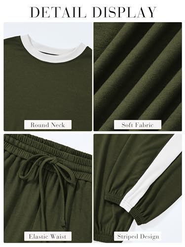 MASCOMODA Womens 2 Piece Outfits Summer Matching Lounge Sets Jogger Set - color: Army Green, size: Medium