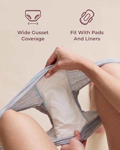 Momcozy 7-Pack 100% Cotton Disposable Postpartum Underwear, Wide Gusset - color: Gray, size: Medium
