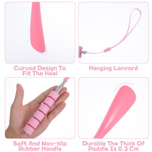 Amaxiu 2 Pcs Shoe Horn Long Handle Retractable, Stainless Steel Shoehorn