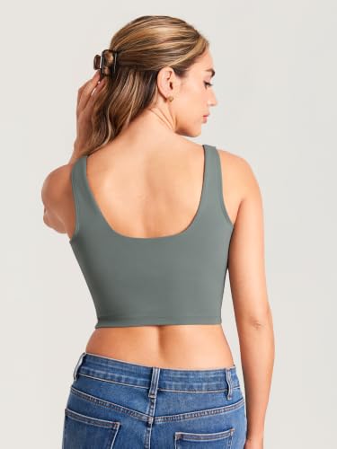 MOMANDA Longline Sports Nursing Bras - color: Grey Sage, size: Small