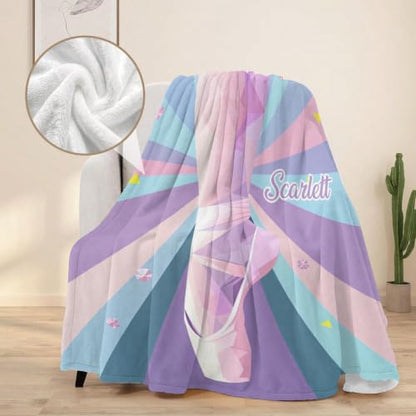 Personalized Dance Blanket Customized Name Bed Blankets Adults 60x80 IN - color: Ballet Dancer Recital Geometric, size: 60x80 IN