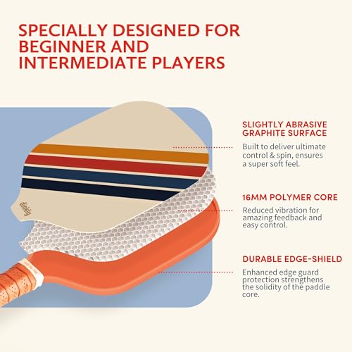 Pickleball Paddles Set of 2/4, USAPA Approved Pickleball Rackets - color: 2 Retro Twill | Khaki | Graphite