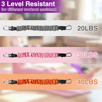 Durable Comfortable Padded Handle Adjustable Pedal Resistance Band 20-40LBS for Full Body Workout - color: purple