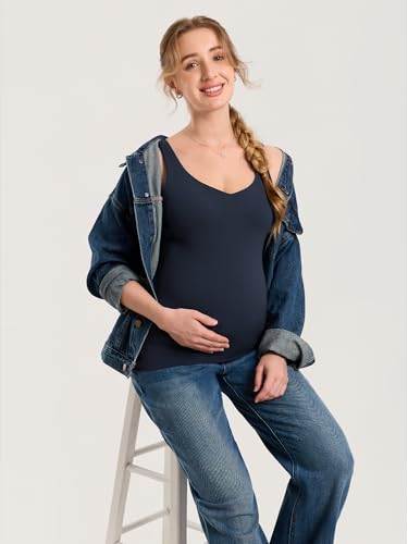 MOMANDA Maternity Nursing Tank Tops - color: Twilight Blue, size: XX-Large