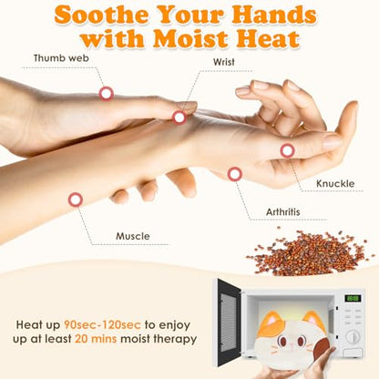 SuzziPad Orange Cat Microwavable Hand Muff for Muscle Tension and Cold Day - style: Cat