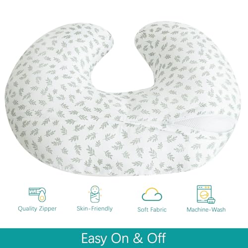 Biloban Nursing Pillow Cover 2 Pack for Boppy Pillow, Aqua Leaf - color: Aqua Leaf