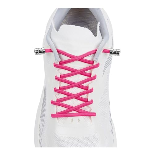 Elastic No Tie Shoelaces For Kids & Adults Sneakers，One Size Fits All - color: 1 Pair Rose Red