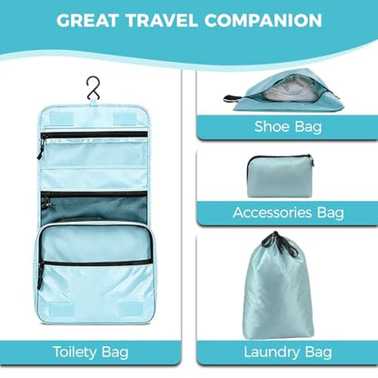 Compression Travel Packing Cubes for Carry On, 8-Piece Luggage Organizer - color: Blue--8 Set