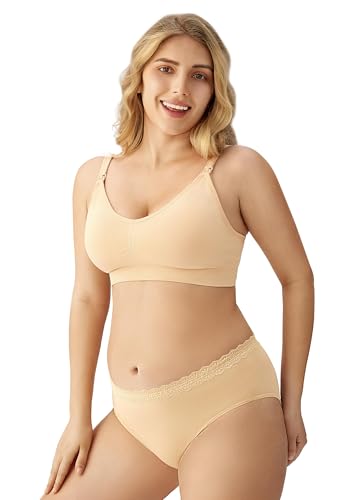 HBselect Women Maternity Bras 5 Pack Nursing Bras for Breastfeeding - color: 5pack(black/White/Nude/Grey/Navy Blue), size: Medium