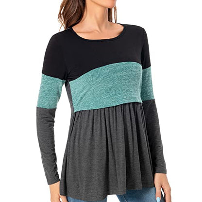 Bearsland Women’s Scoop Neck Nursing Top - color: Green, size: Medium