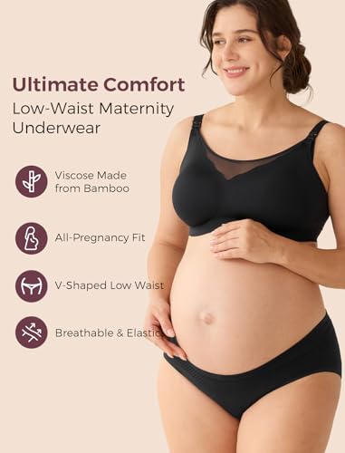 Momcozy Maternity Underwear Seamless, Pregnancy Postpartum Panties Under Bump Maternity Underwear - size: X-Large