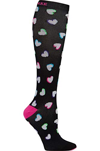 Cherokee Legwear Compression Socks for Women 10-15 mmHg (1-Pair Pack) - color: Neon Hearts, size: Extra Wide