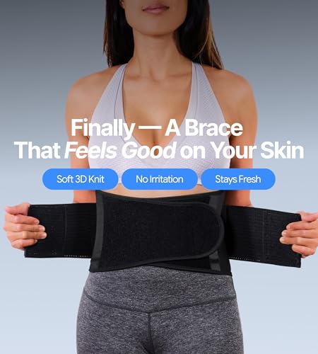 Ultra Thin Adjustable Back Brace for Men & Women, XL - color: Black, size: X-Large
