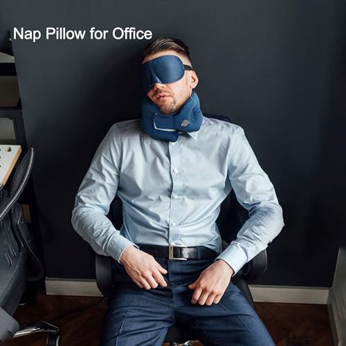 Inflatable Neck Pillow Airplane, Inflatable Travel Pillows For Airplanes - color: Blue