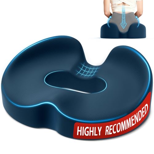 TushGuard Donut Pillow Seat Cushion Memory Foam Lifting Cushions, Blue - color: Blue