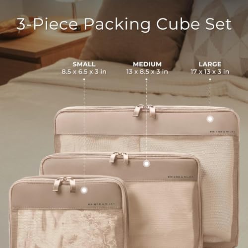 Briggs & Riley Travel Essentials Check In Compression Packing Cube Set, Tan - color: Tan, size: Checked