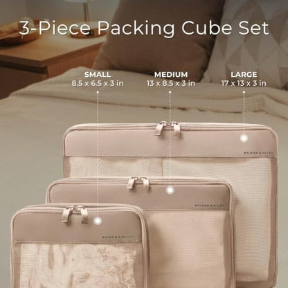Briggs & Riley Travel Essentials Check In Compression Packing Cube Set, Tan - color: Tan, size: Checked