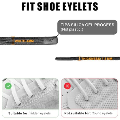 2Pairs Elastic Shoe Laces for ON Cloudtilt Sneakers - color: Black03, size: 28in (70cm)