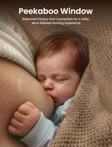 PATPAT Mesh Nursing Cover, Breathable Solid Knit Poncho, Khaki - color: Khaki