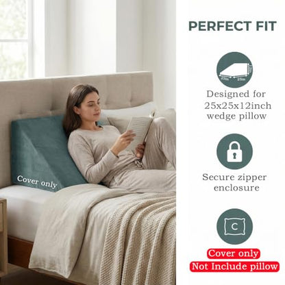 Wedge Pillow Cover, Light Green, 25"x25"x12.5" Cover Only - color: Light Green, size: 25"x25"x12.5"