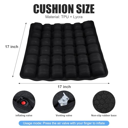 Inflatable Seat Cushion, Travel Cushion for Airplane Without Air Pump