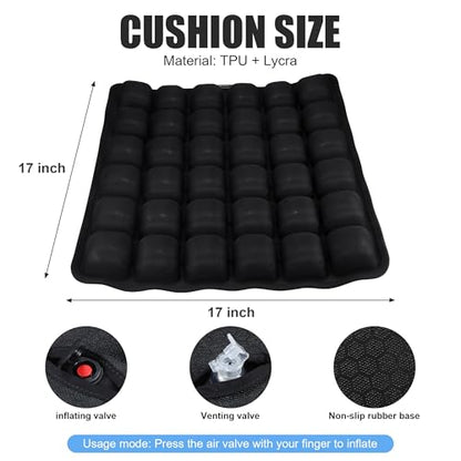 Inflatable Seat Cushion, Travel Cushion for Airplane Without Air Pump