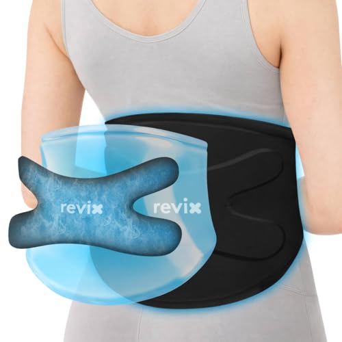 REVIX Lower Back Ice Pack Wrap, Reusable 3D Dual-Layer Gel Pack