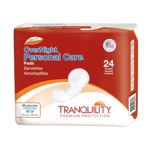 Tranquility Personal Care Pads, Overnight Absorbency, 12.5oz, 24 Ct - size: Overnight 12.5 Ounce (Pack of 24)