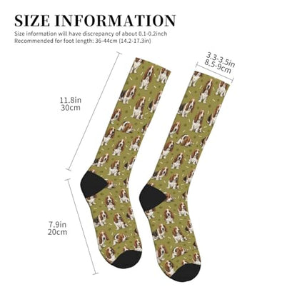 Cute Dog Compression Socks Women Men, Dog Lover Gift - color: Basset Hound