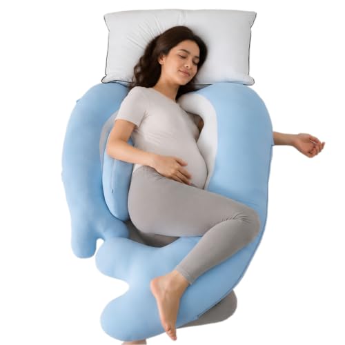 Pregnancy Pillow for Sleeping, 3-Piece Dolphin Maternity Pillow - color: Sky Blue