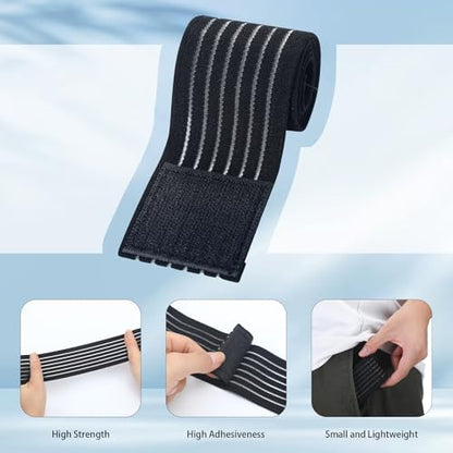 Geiserailie Ice Pack Strap Reusable Adjustable, Black, 3ft X 2in, 4 Pcs - color: Black, size: 3ft x 2in