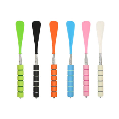 Telescoping Long Handle Shoe Horn, Stainless Steel Shoehorn, 1 Pack - color: Orange