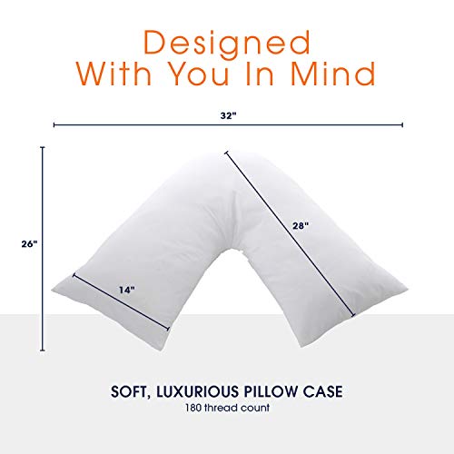 Cheer Collection White Pillowcase for V Shaped Pillow