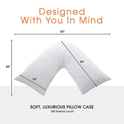 Cheer Collection White Pillowcase for V Shaped Pillow