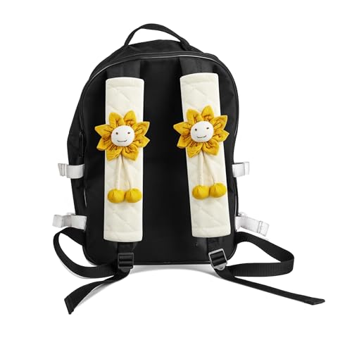Amooca 2 Pack Seat Belt Covers Soft Shoulder Pad for Cars & Backpack - color: Orange Sunflower