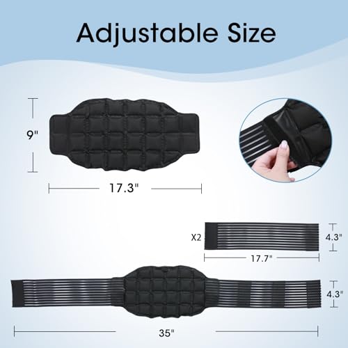 Gel Ice Pack for Back Pain Relief, Reusable Lower Back Ice Bag for Injuries, Cold Pack Ice Wrap for Back, Cold Hot Compress Therapy for Lumbar, Sciatica Nerve, Herniated Disc, Coccyx