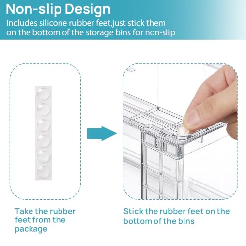 Vtopmart Clear Stackable Storage Drawers, 6 Pack Wide Tall Set - style: 2 Wide+4 Large