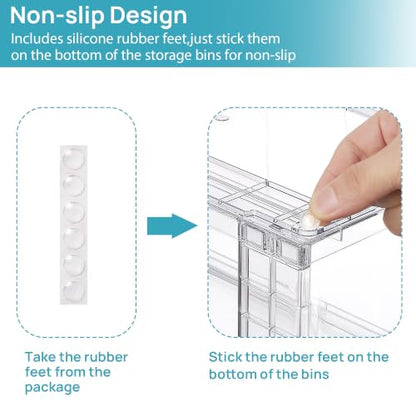 Vtopmart Clear Stackable Storage Drawers, 6 Pack Large Organizer Set - style: 2 Wide+4 Medium