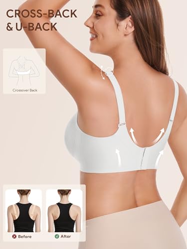 Angelhood Nursing Bras for Breastfeeding, Seamless Wireless Bra Push up - color: Multicoloured E, size: X-Large