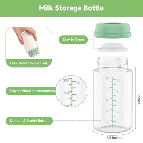Breastmilk Storage Bottles 11oz for Momcozy 22oz Milk Cooler, Spectra Pumps - size: 6 Pack