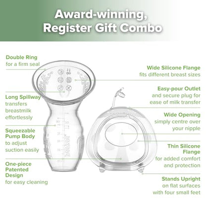 haakaa Manual Breast Pump 4oz/100ml & Ladybug Milk Collector 2.5oz/75ml Set - size: 2 Piece Set