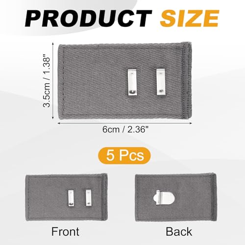 MECCANIXITY 5pcs Dark Gray Pants Waist Button Extenders for Women Men 2" - color: Dark Gray, size: 2"