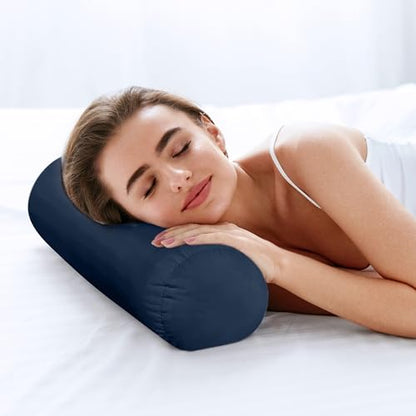 Utopia Bedding Bolster Pillow Inserts, 6x16 Neck roll Pillow, 2 Pack, Navy - color: Navy, size: 6x16 Inch (Pack of 2)