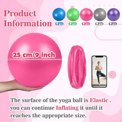 Teyva 40 Pcs Small Pilates Ball Bulk 9 Inch Mini Yoga Balls - color: Multicolor