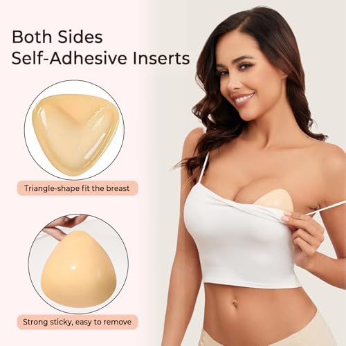 Ultra Boost Sticky Bra Pads Inserts, Double Sided Adhesive Push Up Padding Inserts for Women’ Bras Bikini Swimsuits - size: Medium