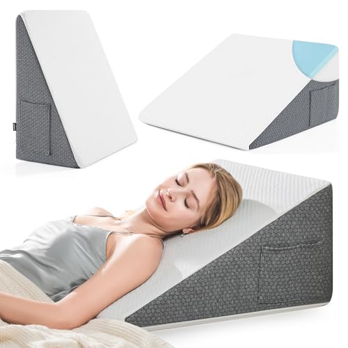 Yojoker Wedge Pillow for Sleeping - 7.5 Inch Triangle Pillow Wedge - color: Grey